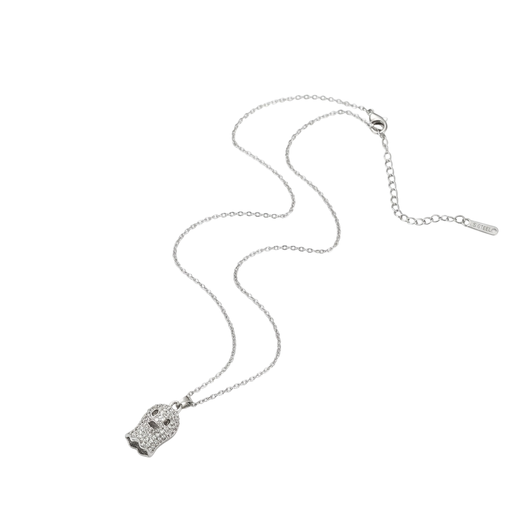 Crystal Skull Silver Necklace