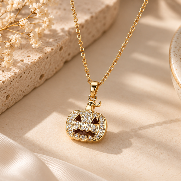 Carved Pumpkin Spark Necklace