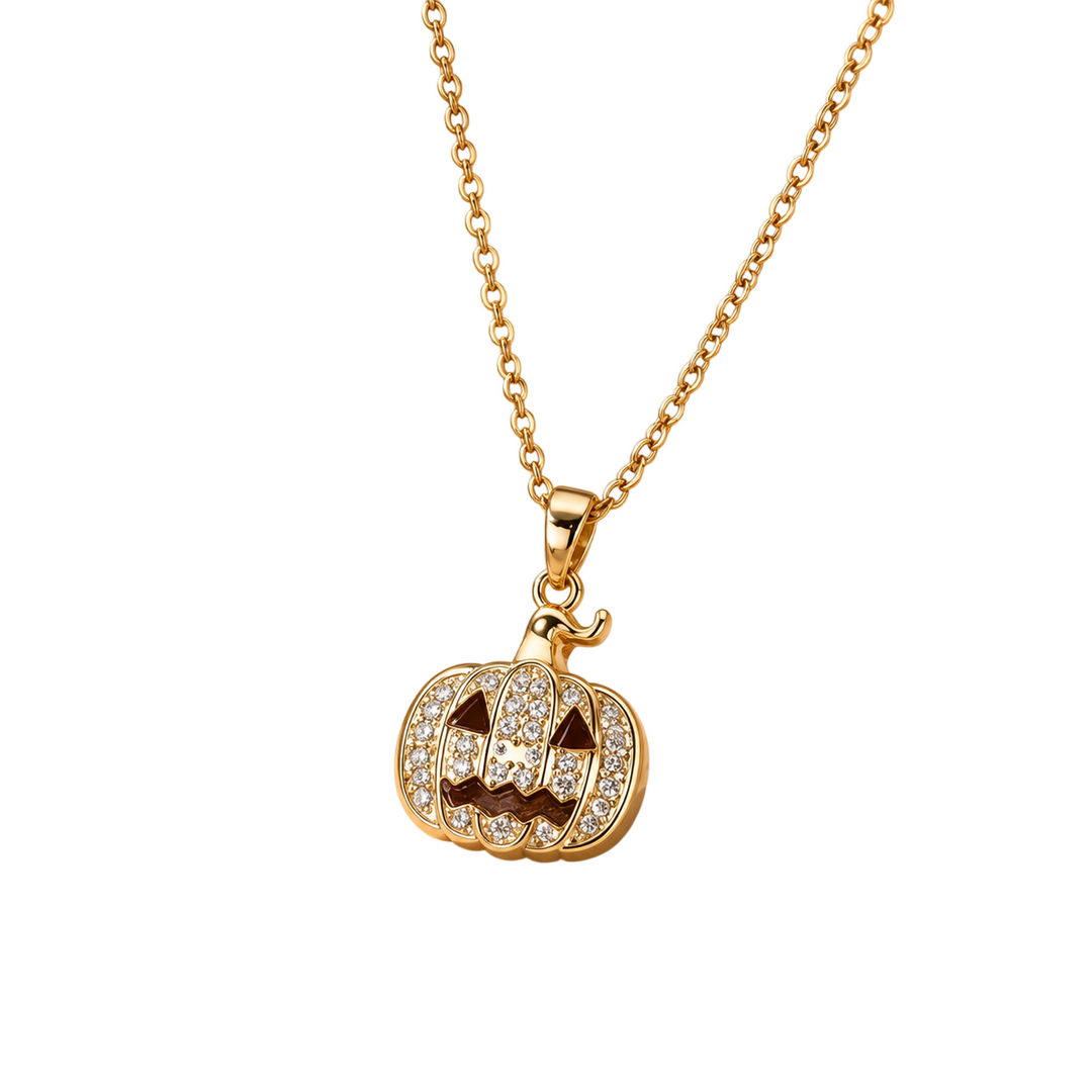 Carved Pumpkin Spark Necklace