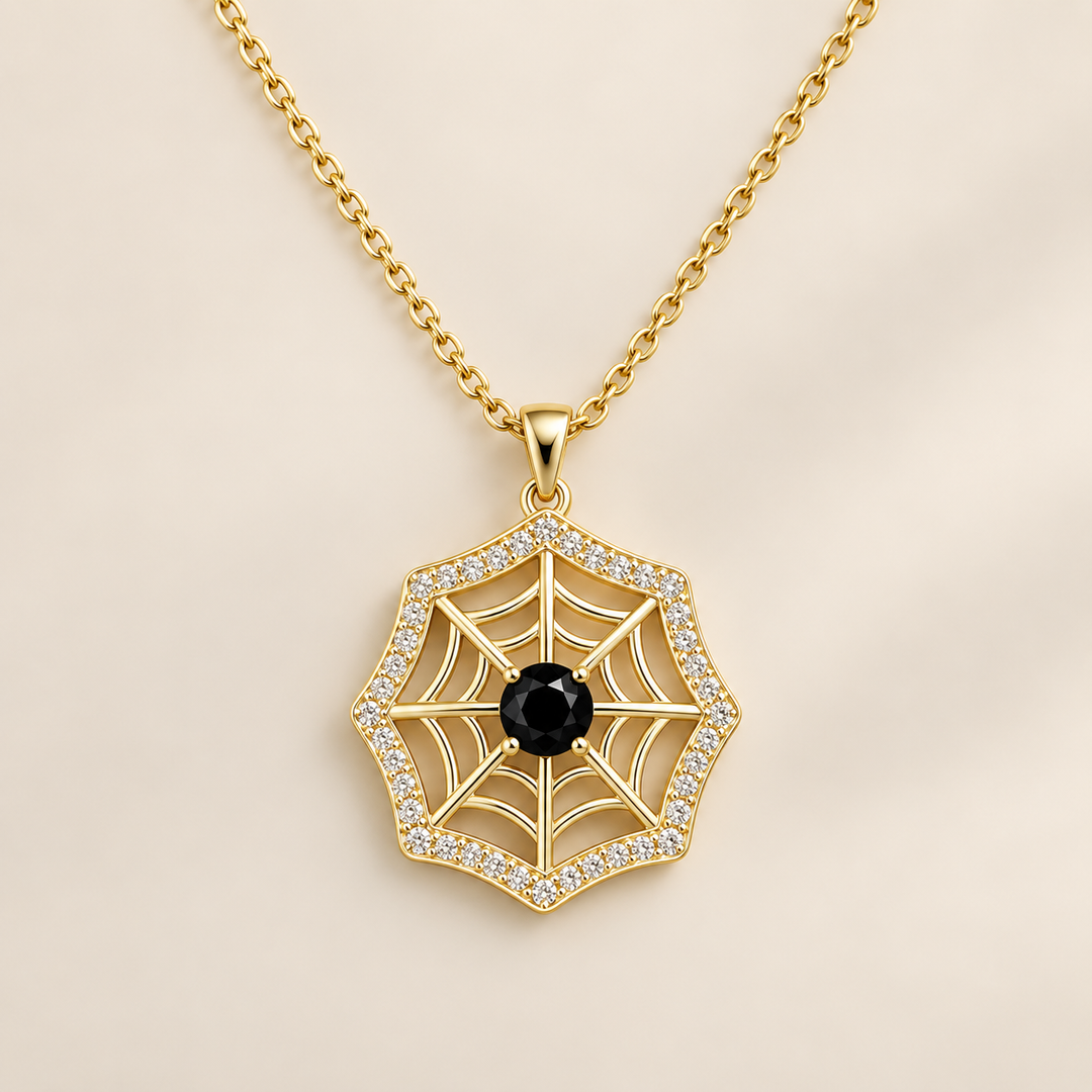 Midnight Spiderweb Necklace