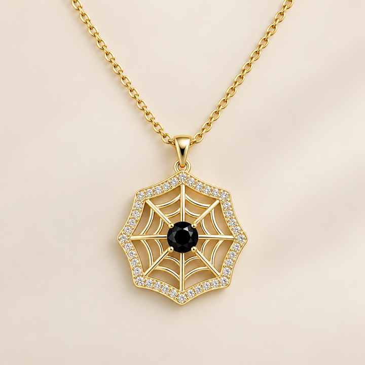 Midnight Spiderweb Necklace