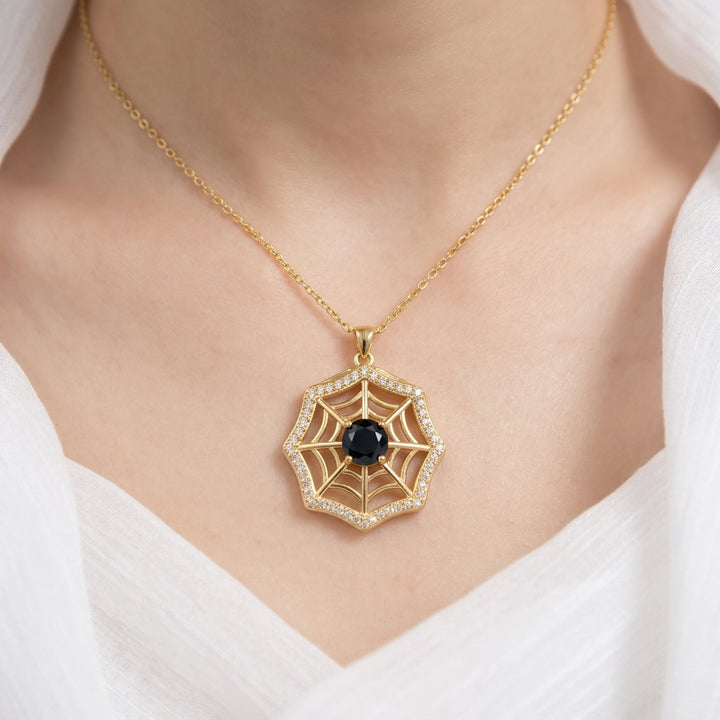 Midnight Spiderweb Necklace
