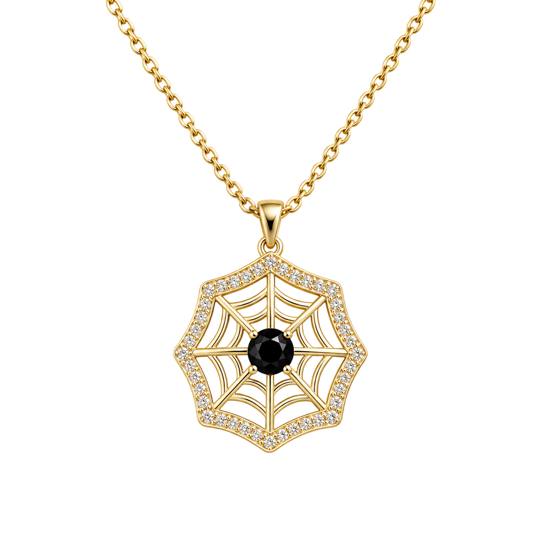 Midnight Spiderweb Necklace