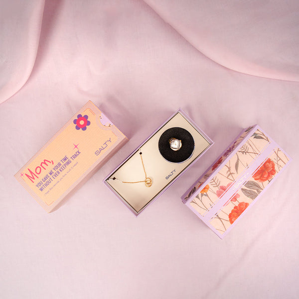 “Forever in My Heart, Maa” – Elegant Necklace With Heart Ring Gift Set For Mothers