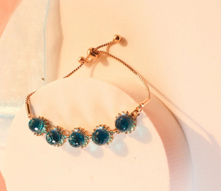 Natural Crystal Bracelet - Blue - Salty Accessories