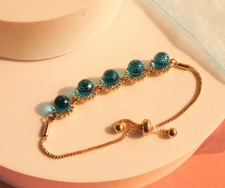 Natural Crystal Bracelet - Blue - Salty Accessories