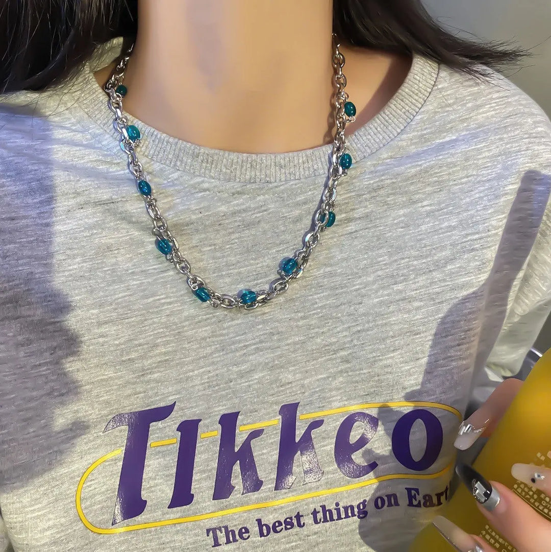Nautical Blue Bead Chain - Salty Accessories