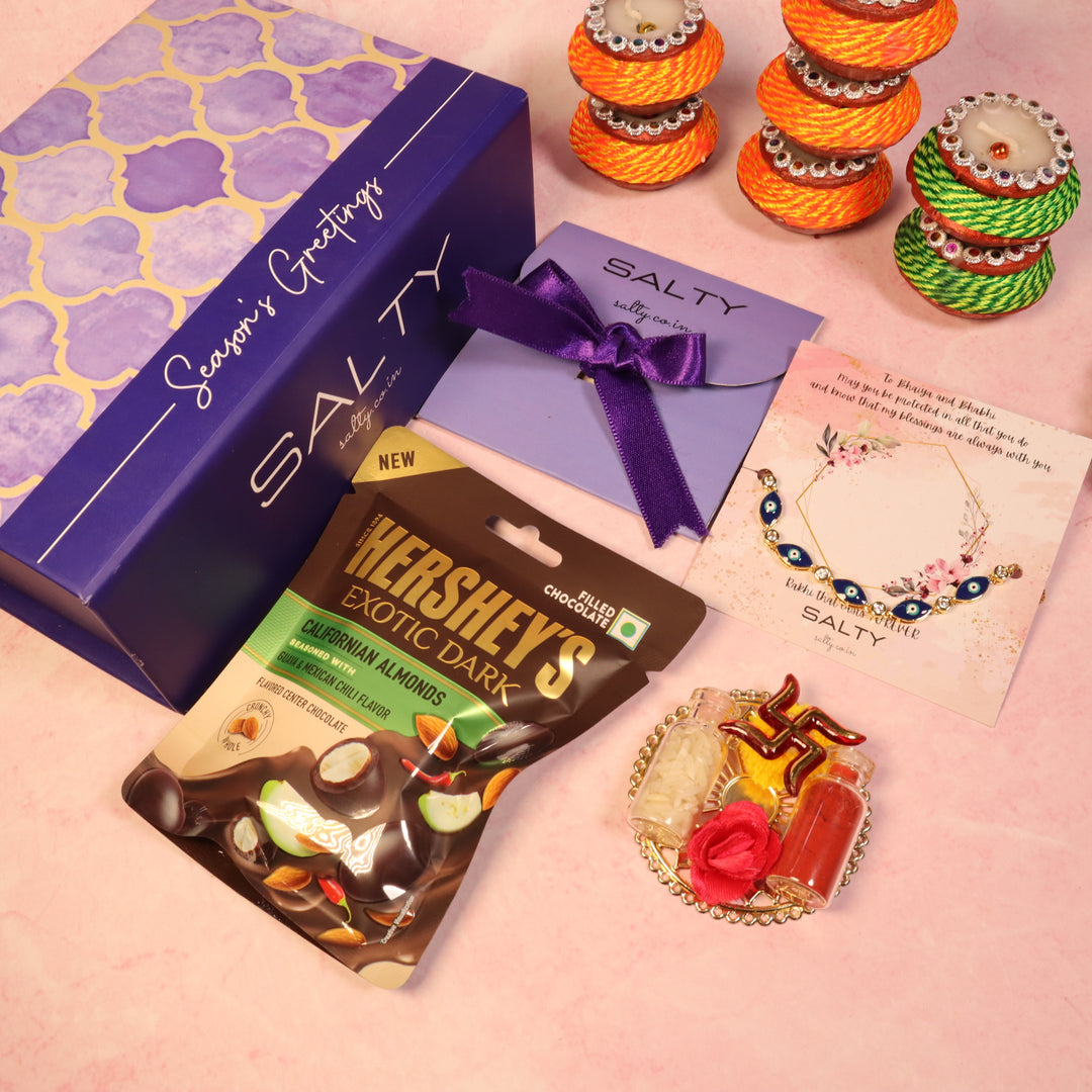 Nazar Battu Rakhi Gift Box For Sister Salty