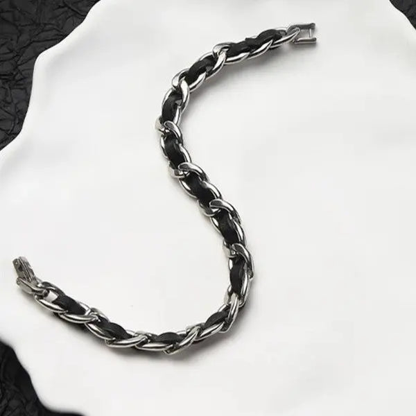 Nocturne Leather Chain Bracelet
