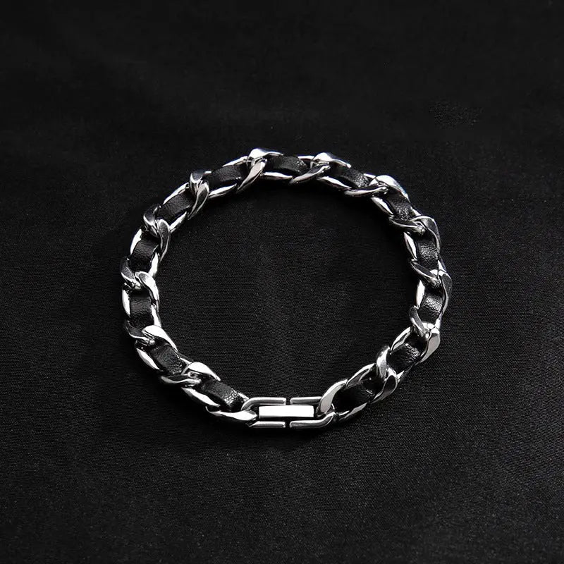 Nocturne Leather Chain Bracelet | Salty