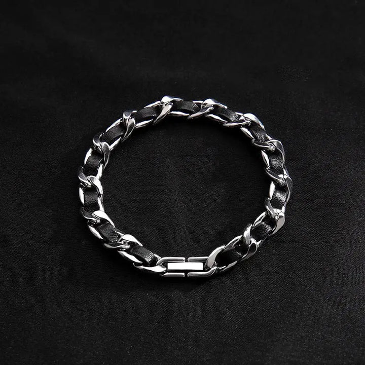 Nocturne Leather Chain Bracelet | Salty