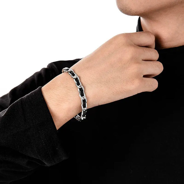 Nocturne Leather Chain Bracelet | Salty