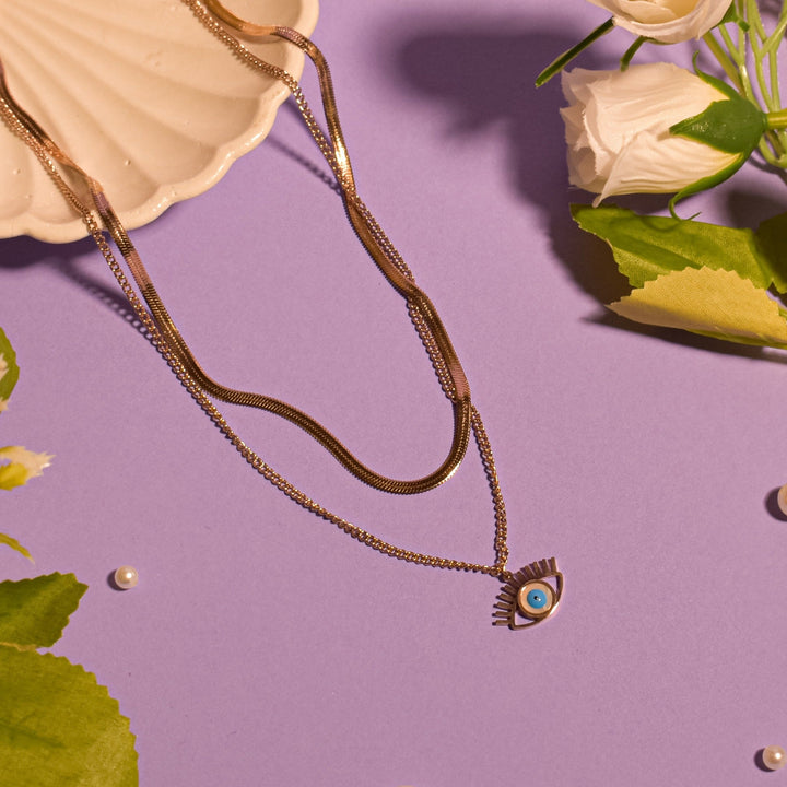 Nyx Evil Eye Necklace - Rose Gold