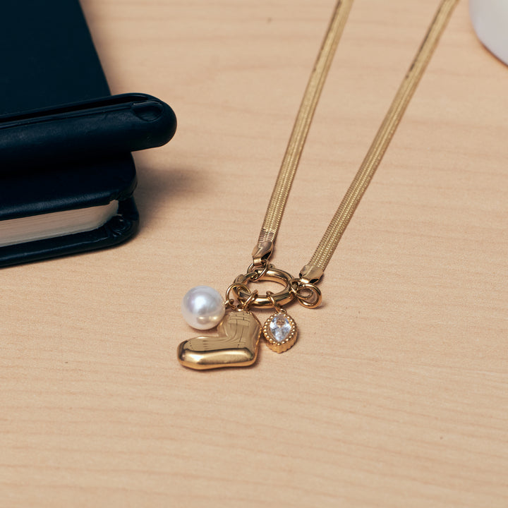 Lustrous Link Necklace and Earrings Set