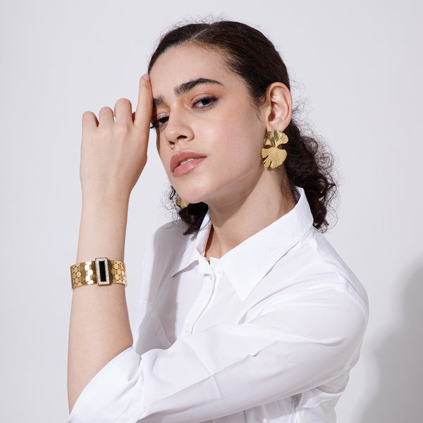 Daring Twist Bracelet and Earrings Set