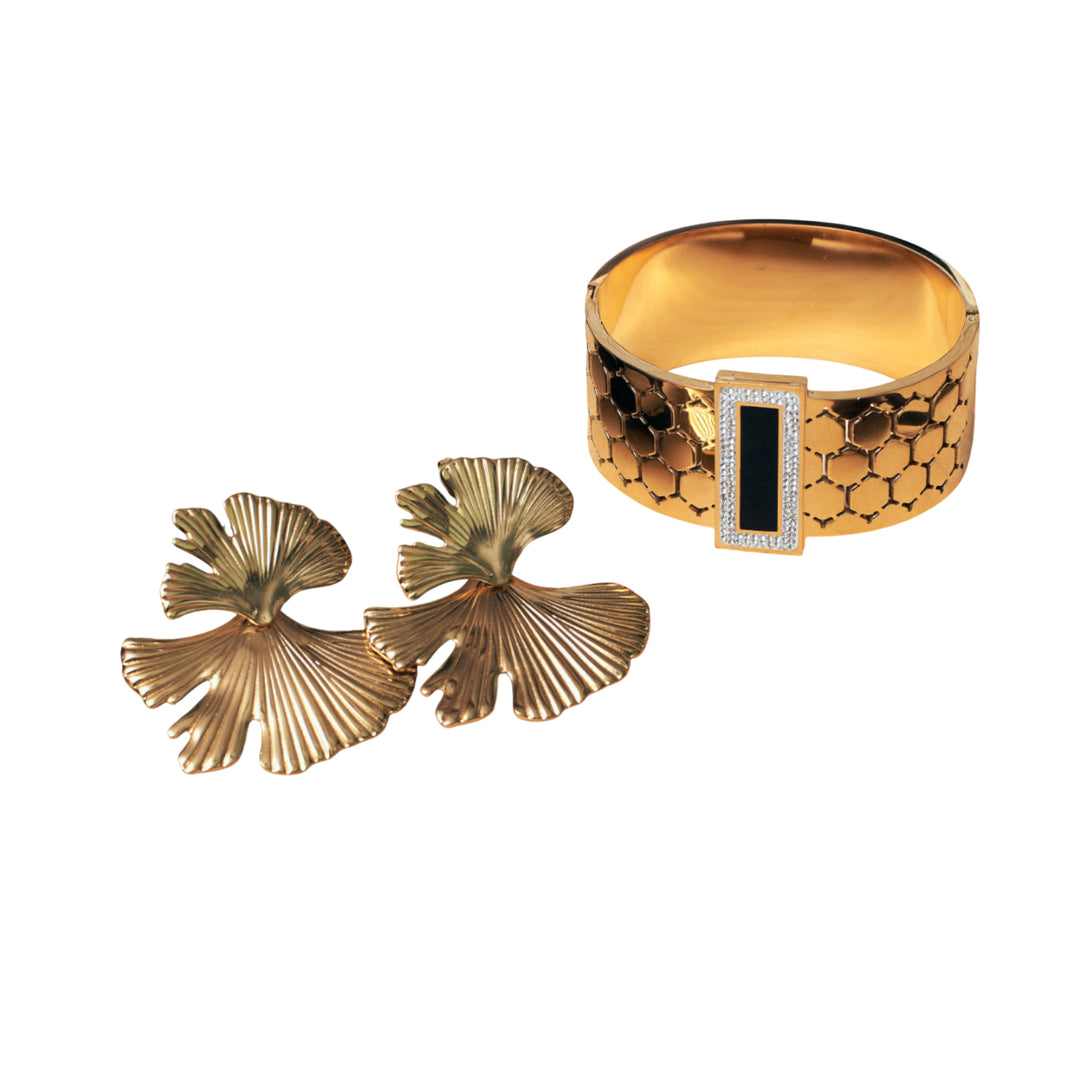 Daring Twist Bracelet and Earrings Set