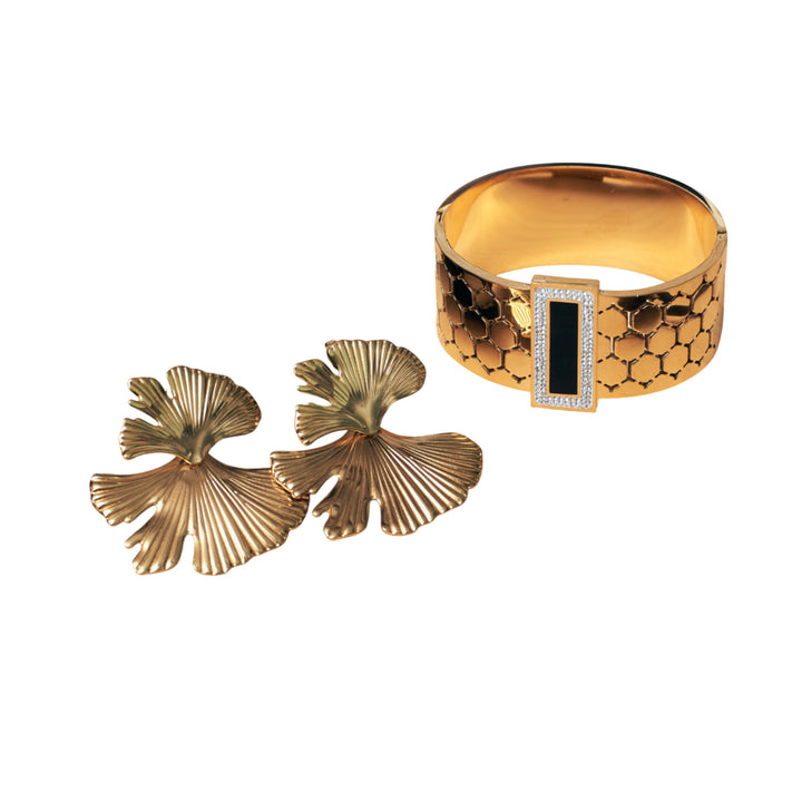 Daring Twist Bracelet and Earrings Set