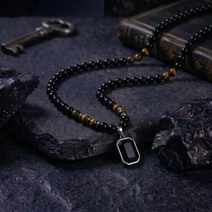 Obsidian Edge Mens Nacklace & Bracelet Combo | Salty
