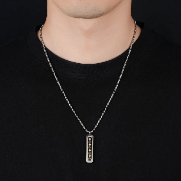 Obsidian Pulse Pendant Necklace - Black