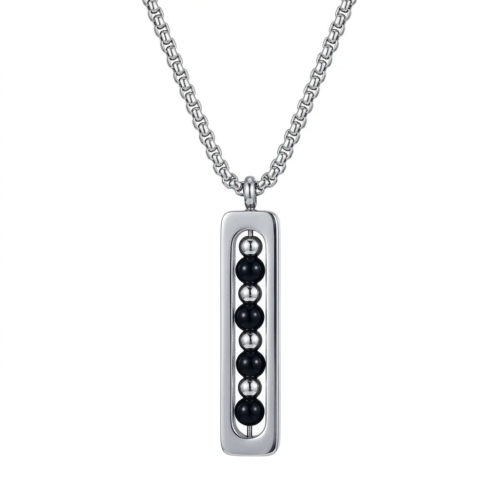 Obsidian Pulse Pendant Necklace - Black | Salty
