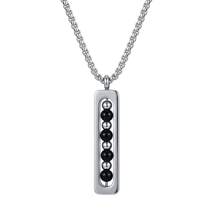 Obsidian Pulse Pendant Necklace - Black | Salty