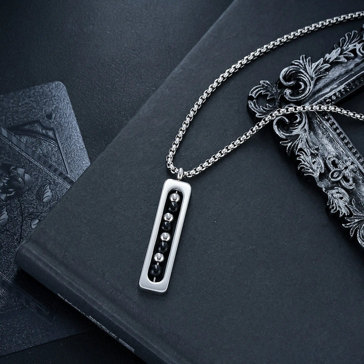 Obsidian Pulse Pendant Necklace - Black | Salty