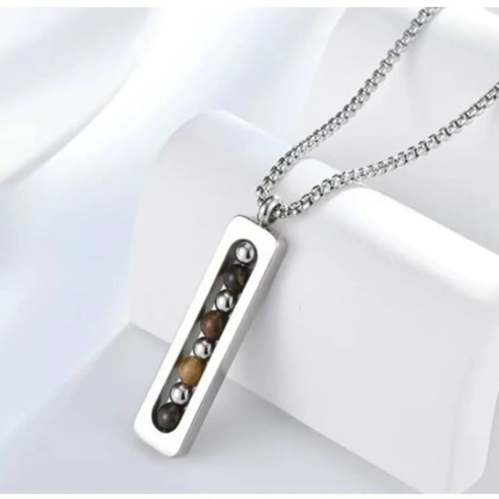 Obsidian Pulse Pendant Necklace - Brown | Salty