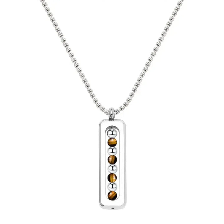 Obsidian Pulse Pendant Necklace - Brown | Salty