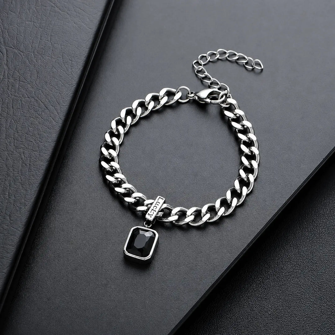 Onyx Crest Chain Bracelet | Salty