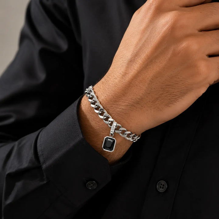 Onyx Crest Chain Bracelet | Salty