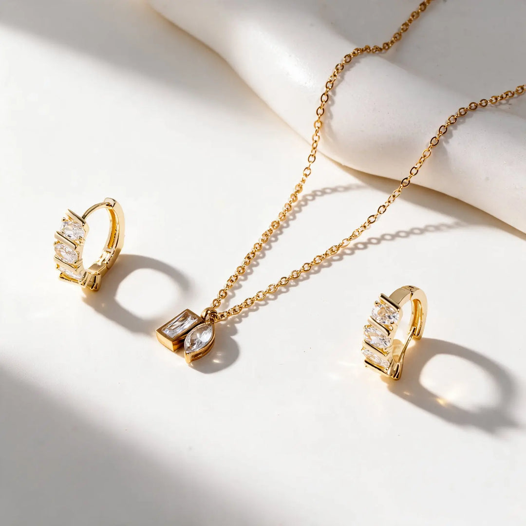 Opal Tag Earrings And Necklace Set | Salty