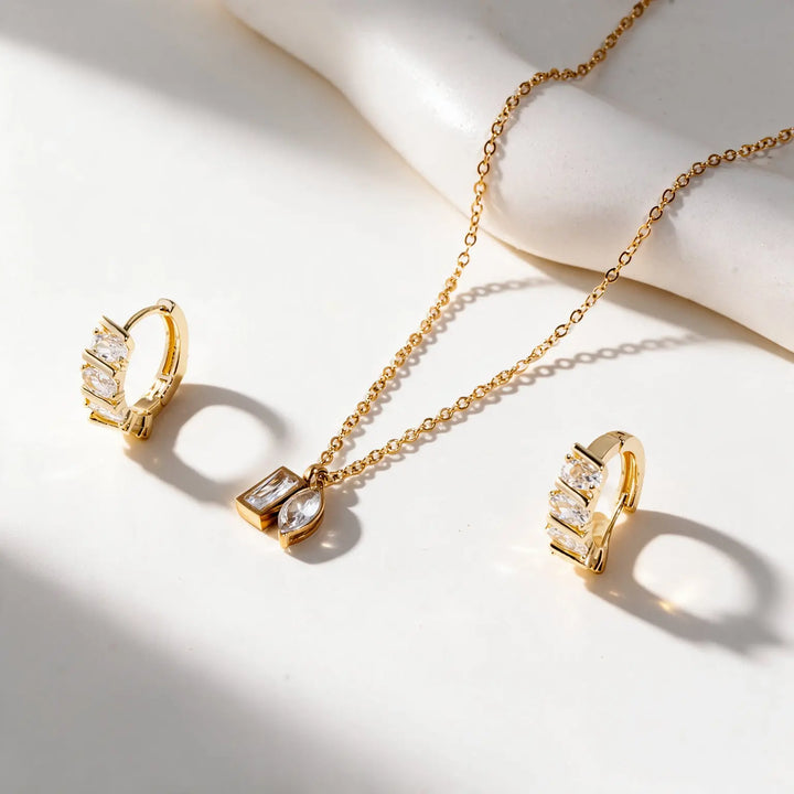 Opal Tag Earrings And Necklace Set | Salty