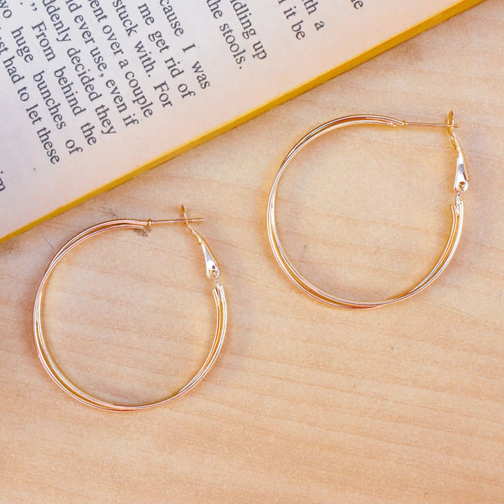 Overlap Classy Gold Hoops - Salty Accessories