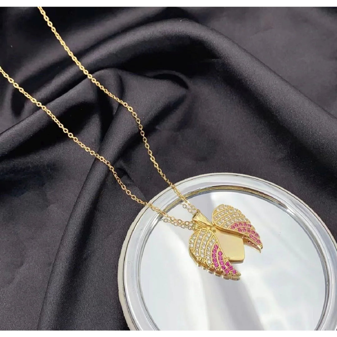 Rosy Heart Diamond Gleam Necklace