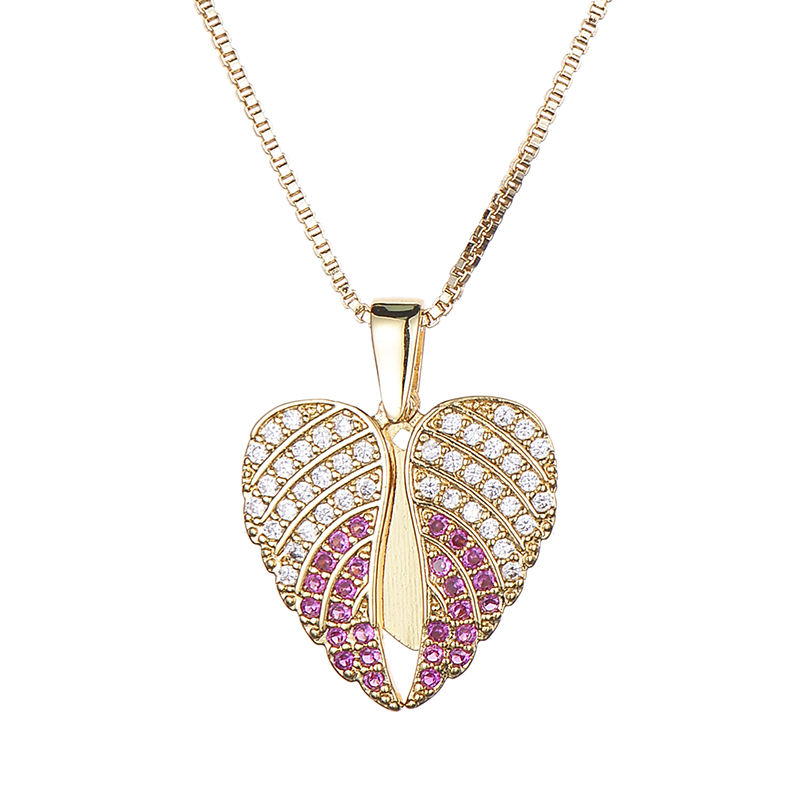 Rosy Heart Diamond Gleam Necklace