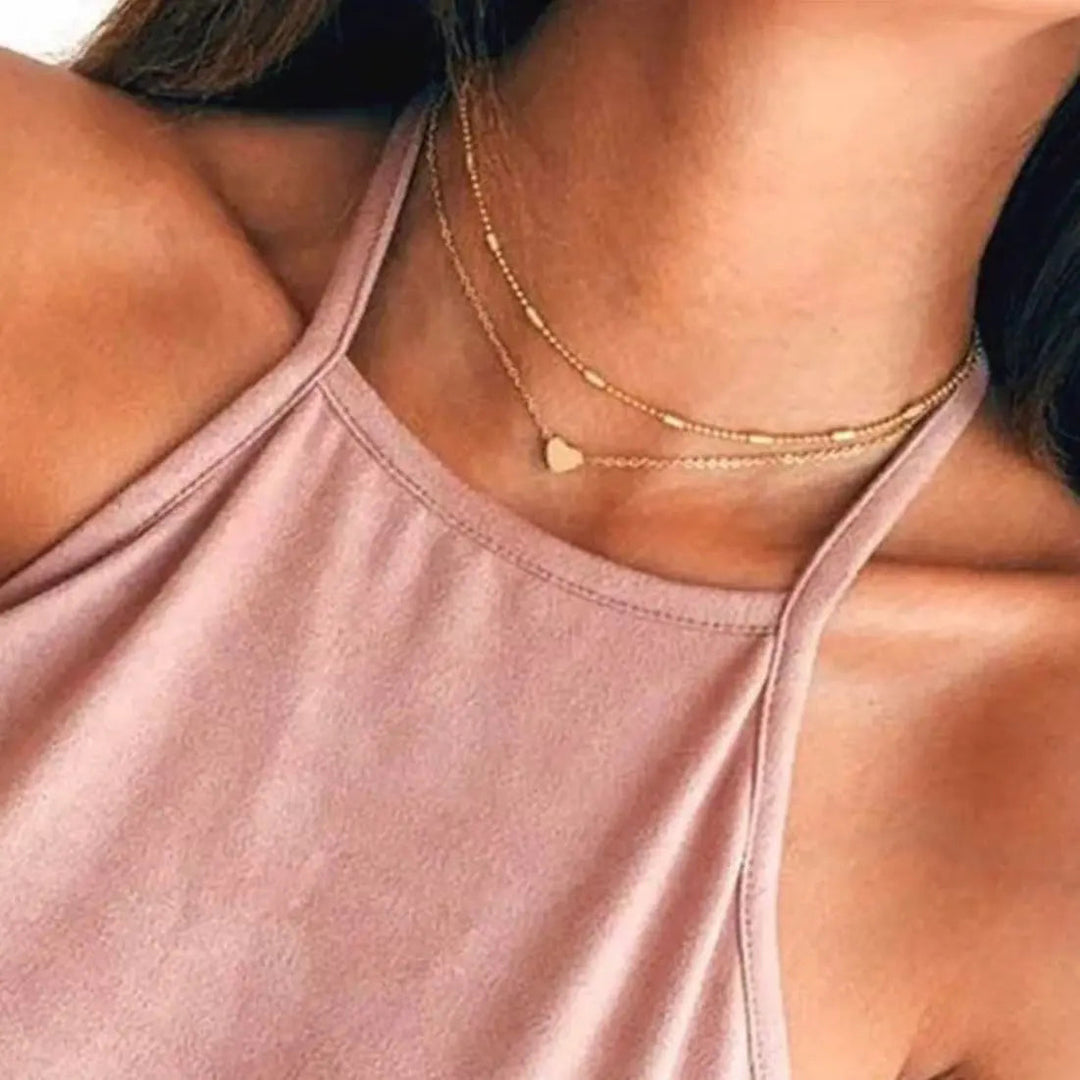 Double Layered Heart necklace - Salty Accessories