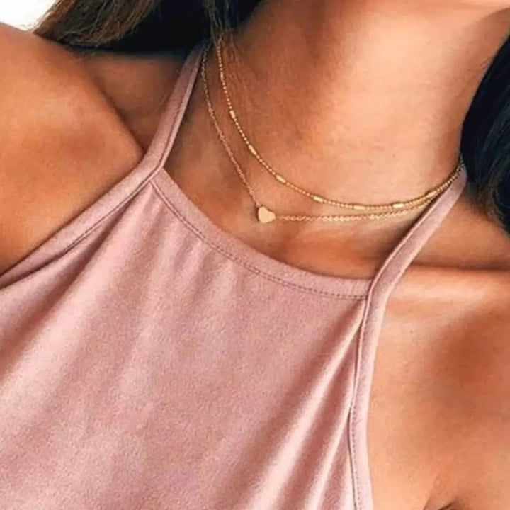 Double Layered Heart necklace - Salty Accessories