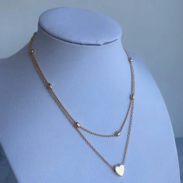 Double Layered Heart necklace - Salty Accessories