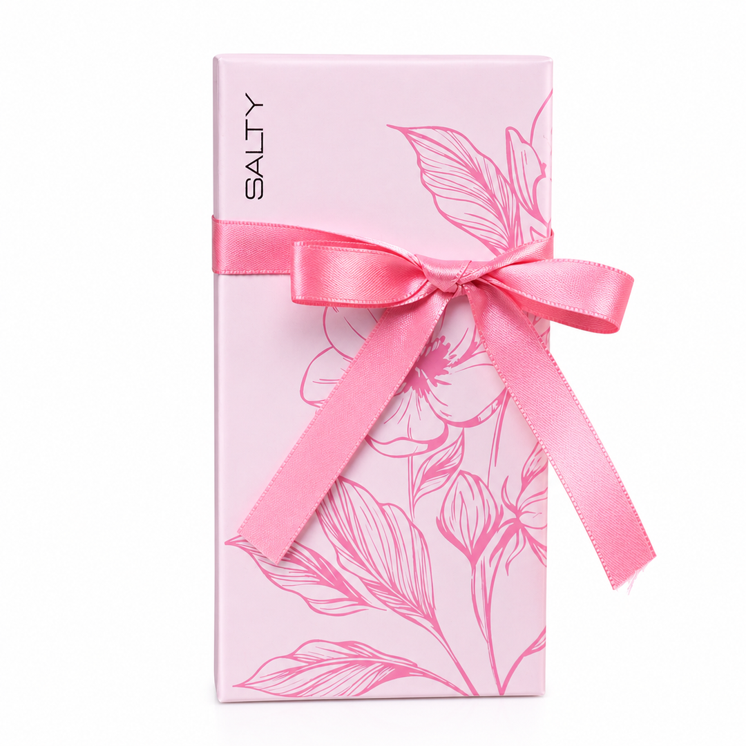 Floral Ribbon Bow Long Box - Pink