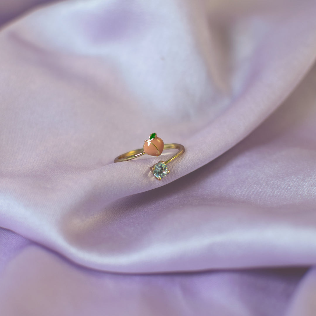 Peach Diamond Ring - Salty Accessories