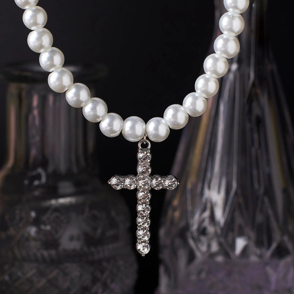 Pearl Pinnacle Cross Necklace