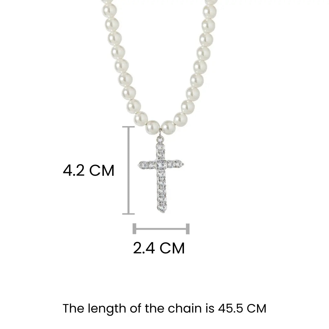 Pearl Pinnacle Cross Necklace | Salty – Salty Accessories