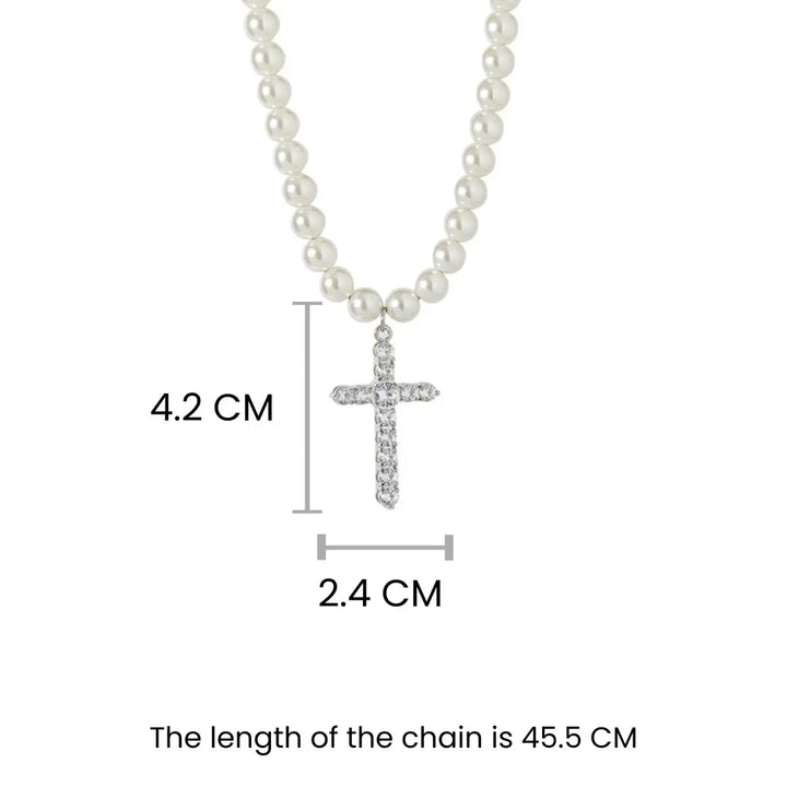 Pearl Pinnacle Cross Necklace | Salty
