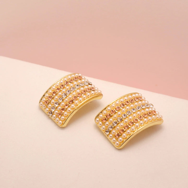 Pearl Studs Curved Nightout Earrings