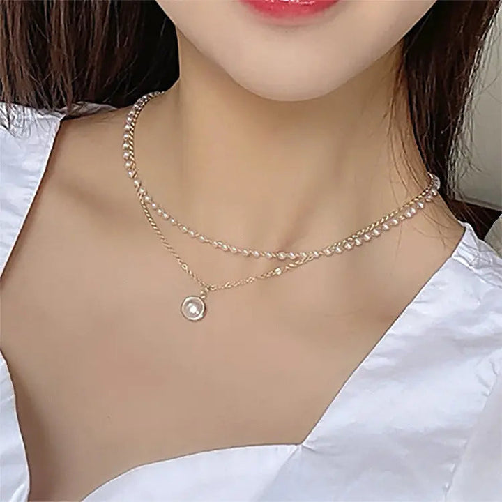 Double Layer Pearl Necklace - Salty Accessories