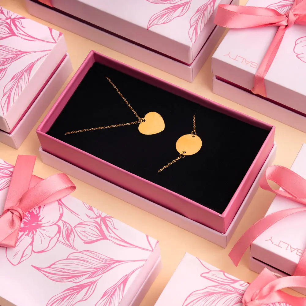 Personalised Jewellery Set of Necklace and Bracelet | Salty