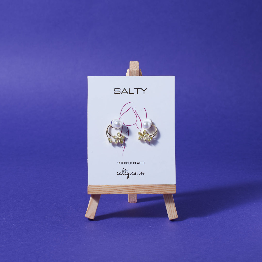 Petal and Pearl Swirls Earrings - Salty Accessories