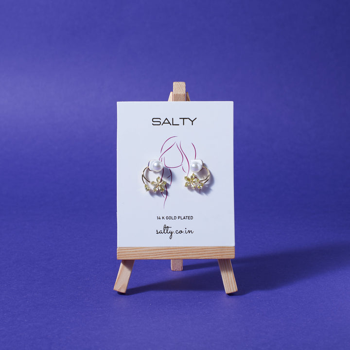 Petal and Pearl Swirls Earrings - Salty Accessories