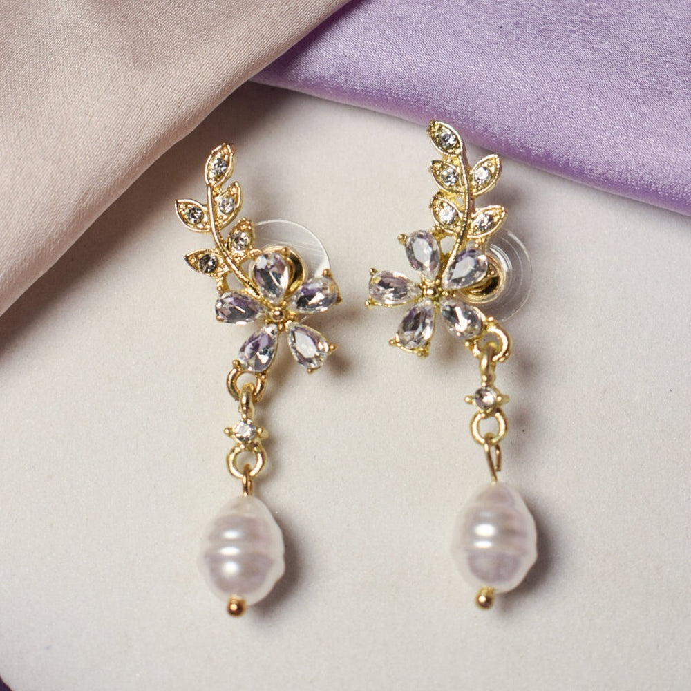 Petite Bloom Rhinestone Cascade Earring Salty