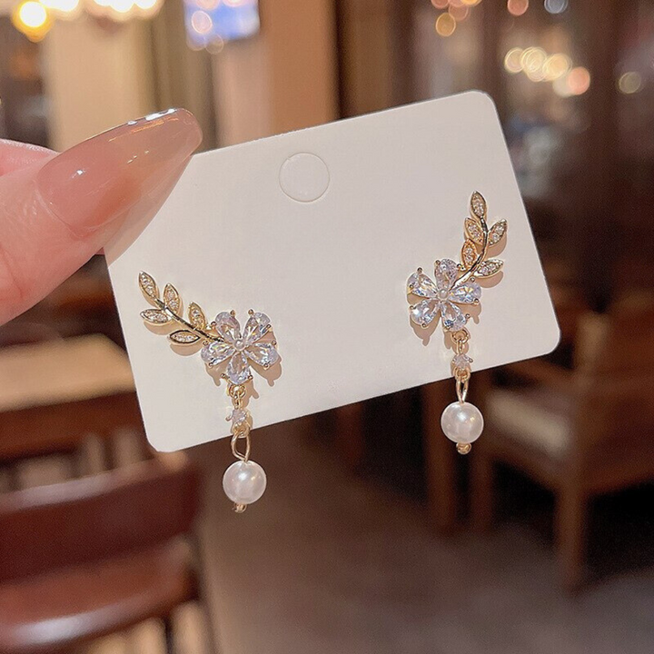 Petite Bloom Rhinestone Cascade Earring - Salty Accessories